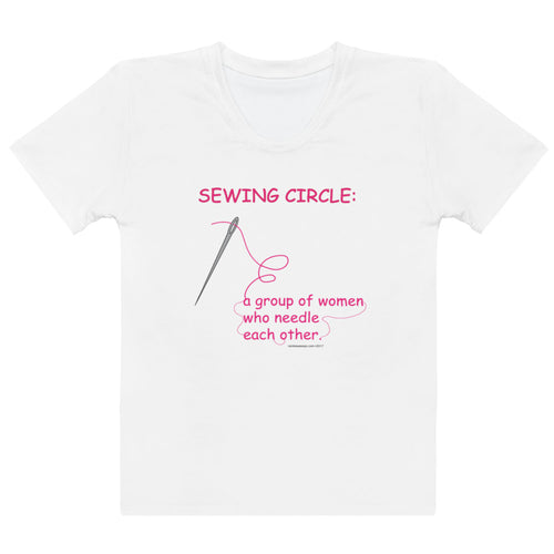Sewing Circle Crafted Comfort: Artisanal Hand-Stitched Women T-shirt