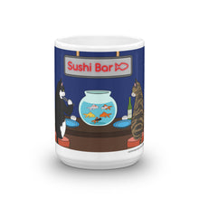 TWO CATS AT SUSHI BAR Mug