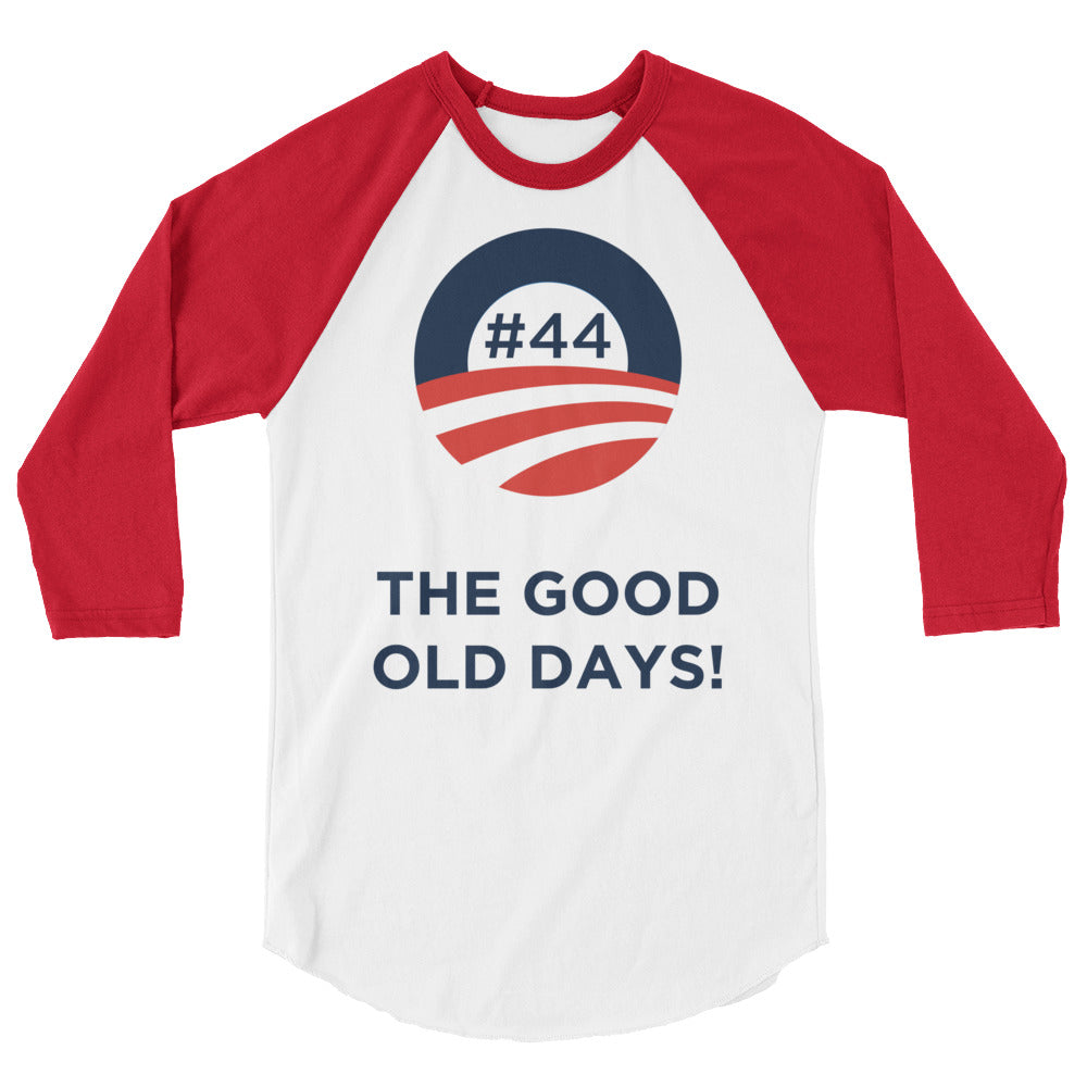#44 THE GOOD OLD DAYS White & Blue 3/4 Raglan Sleeve