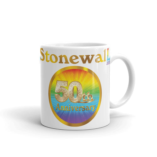 STONEWALL 50TH ANNIVERSARY Original Rainbow Peeps Design on White Mug